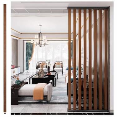 Imagem de Divisória de madeira para sala de estar, escritório, decoração de restaurante (1 peça, 70 cm)