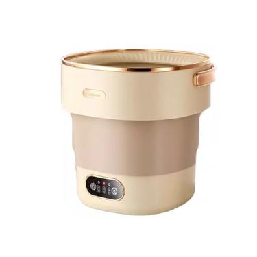 Imagem de Mini máquina de lavar portátil, lavadora compacta com capacidade de 19L para roupas íntimas, roupas de bebê, meias e itens pequenos – Ideal para apartamentos, dormitórios e trailers (amarelo)