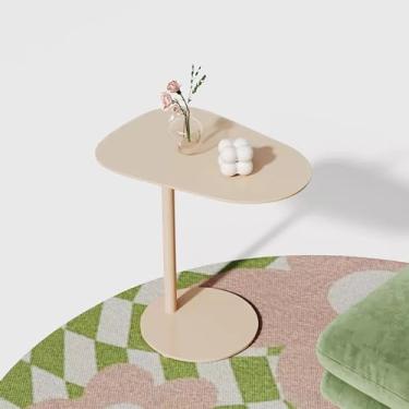 Imagem de Mesa de canto em forma de C para sofá deslizante embaixo - mesa lateral pequena para sala de estar, mesa lateral de sofá de quarto - móveis que economizam espaço