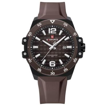 Imagem de Relógio De Quartzo Casual Masculino á Prova D´agua Pulseira Silicone Esportivo Marrom