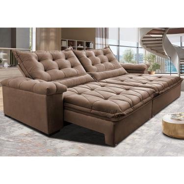 Imagem de Sofá Retrátil E Reclinável 2,75M Cama Inbox Big Fresh Com Softgel D40 Velupluma Castor