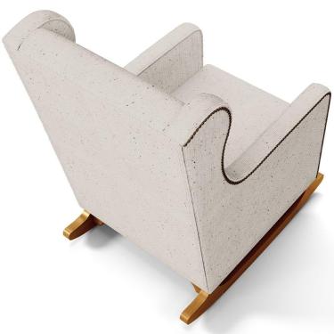 Imagem de Poltrona De Amamentação Com Balanço Mavie L02 Linho Cru - Lyam Decor