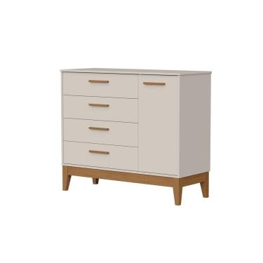 Imagem de Comoda Sapateira Flip 1 Porta 4 Gaveta Areia