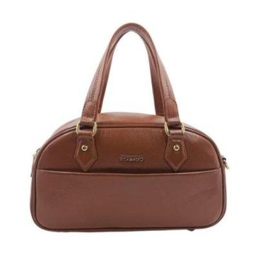 Imagem de Bolsa Baú Tote Scamboo Couro Caramelo 2026 - Marrom Tamanho U-Feminino