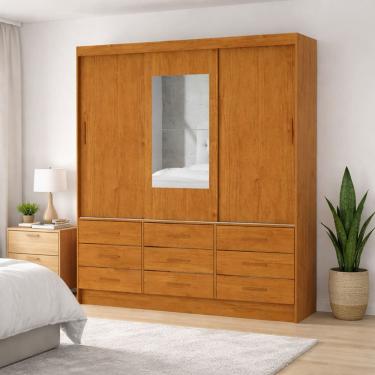 Imagem de Guarda Roupa 9 Gavetas 1 Espelho Central  Sunset-Grand Line