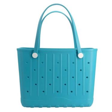 Imagem de Bolsa de Praia Média de Borracha CXY para Mulheres EVA Impermeável Azu