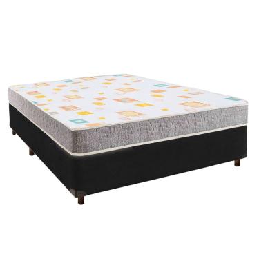 Imagem de Cama Box Preto Casal + Colchão D20 D20 Inducol