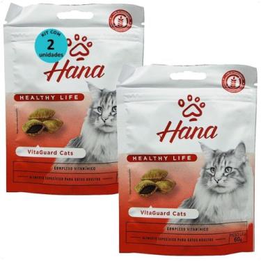 Imagem de Snack hana healthy life vitaguard cats para gatos adultos 60g kit com 
