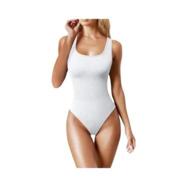 Imagem de Macacão Feminino Slim Fit De Verão Em Malha Sólida Casual Chic - NONE,