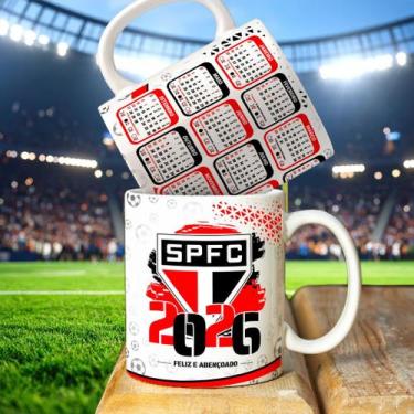 Imagem de Caneca personalizada futebol Calendario 2026 - 325ML - PRESENTE - ABRA