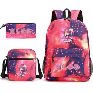 Imagem de Conjunto de mochilas Oshis No Ko Hoshinos Ai Cartoon Kids School x3 - 