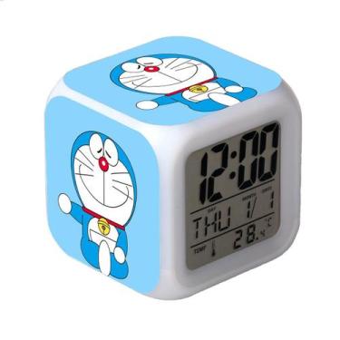 Imagem de Relógio digital LED Doraemonss Square com função de despertador - yiwe