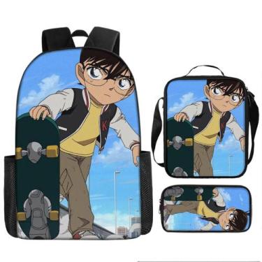 Imagem de Conjunto de mochilas Detetive Conan Edogawa Conan Cartoon Kids - Yiwei