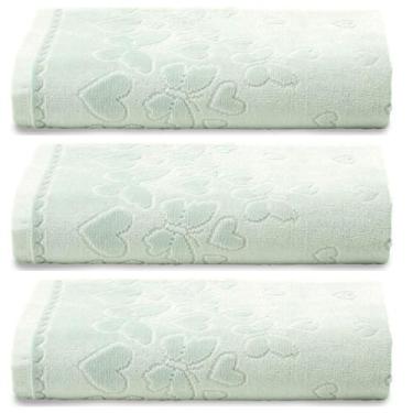 Imagem de kit 3 Toalhas de Lavabo Mãos Döhler Romance 100% Algodão Aveludada 30x