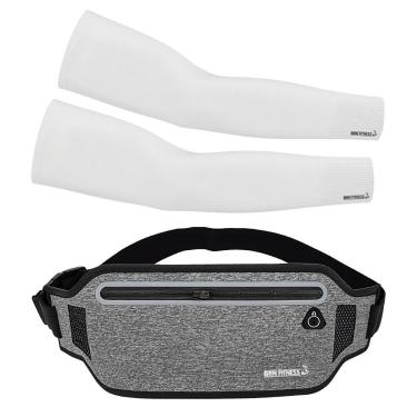 Imagem de Kit Manguito UV50 Proteção Solar + Pochete Porta Doleira Corrida Ciclismo Leve e Confortável-Unissex