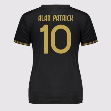 Imagem de Camisa Internacional Feminina Preta e Dourada 10 Alan Patrick - OLDONI
