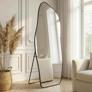Imagem de Espelho Corpo Inteiro Orgânico com Moldura de Metal 150x60 para Loja S