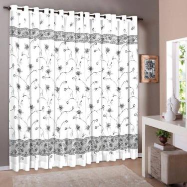 Imagem de Cortina Para Sala Estampada 220x240 Sultan, Mali Preta