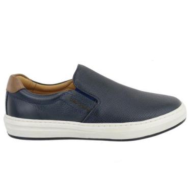 Imagem de Sapatênis Masculino Iate 100% Couro Floater Art Nobre - 3102, Marinho,