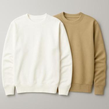 Imagem de Kit 2 Blusas de Moletom Gola Careca Unissex Premium Streetwear Inverno