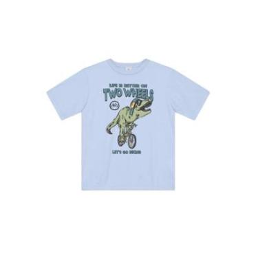 Imagem de Camiseta infantil menino de dinossauro em malha Brandili-Masculino