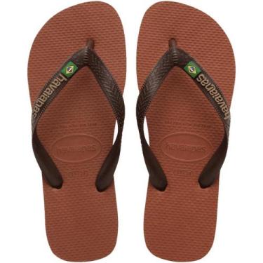 Imagem de Havaianas Chinelos Brasil Logo adulto, Ferrugem, Cafe, 37/38