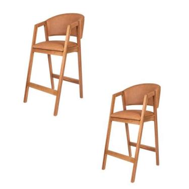 Imagem de Kit 2 Banquetas material sintético Restaurante Bares Cozinha Hibisco C