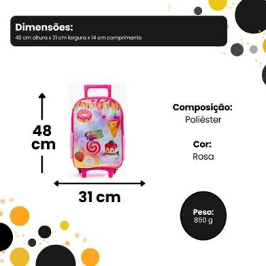 Imagem de Mochila de Rodinhas Infantil Volta as Aula - Rosa - FIRST BRASIL