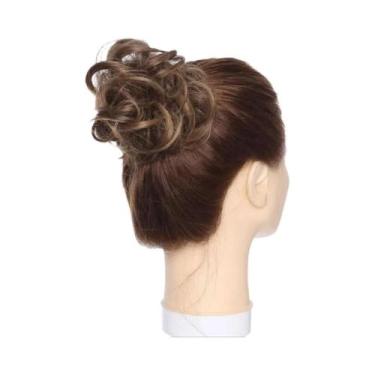 Imagem de Aplique De Cabelo Rabo De Cavalo Sintético Elástico Preto, Castanho E 