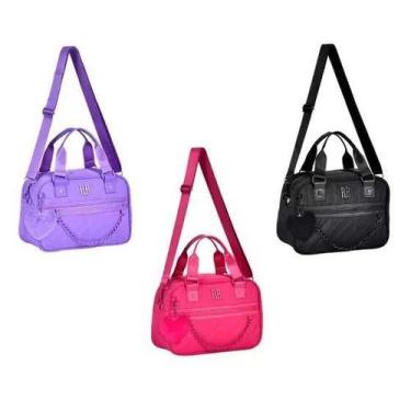 Imagem de Bolsa Rebecca Bonbon Bau Transversal Corrente Preta M Feminina - RB297