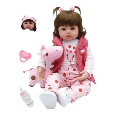 Imagem de Bebê Reborn Boneca Realista Menina Silicone 48cm - MIEMAY KIDS, Girafa