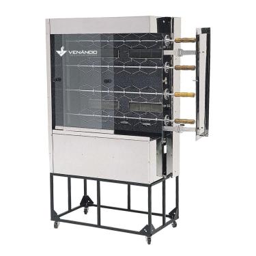 Imagem de Assador de Frangos a Gás para 20 Unidades com Espeto Giratório Modelo SGF2 Inox Venânci...