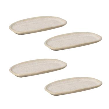 Imagem de Conjunto de Travessas Ovais Rasas Mini Porto Brasil Orgânico Latte 16,5x8cm - 4 Peças