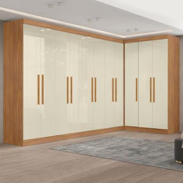 Imagem de Guarda-roupa Modulado de Canto com Puxadores Mdf Paris - Maxel