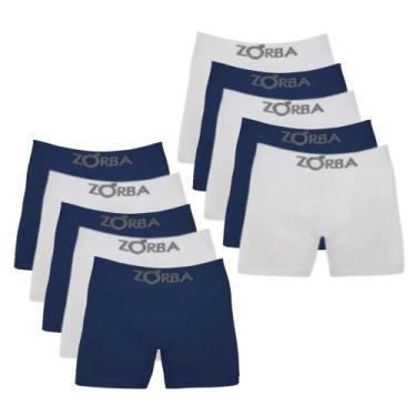 Imagem de Kit 10 Cuecas Zorba Sem Costura Em Algodão Cotton Modelo Boxer Box Alg