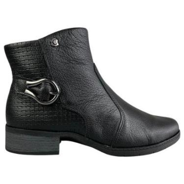 Imagem de Bota Campesi Feminina Cano Curto Couro Legítimo Salto Bloco Baixo Original-Feminino