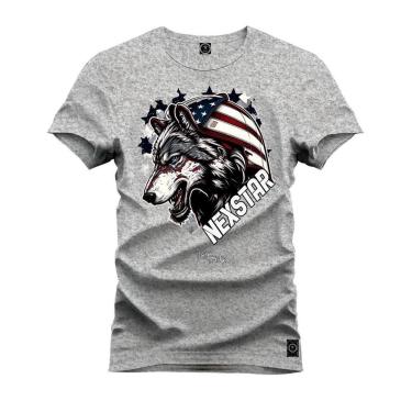 Imagem de Camiseta Plus Size Unissex Algodão Confortável Lobo Americano Nexstar-Unissex