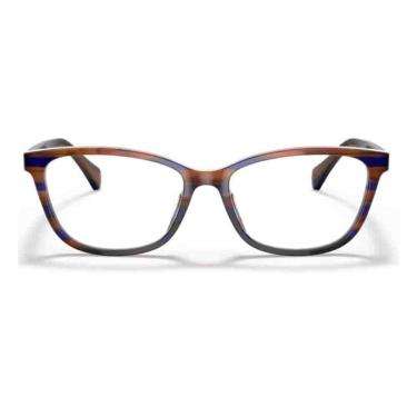Imagem de Armação de Grau Ralph Lauren Azul/Marrom Listrado 0RA7133U-Feminino