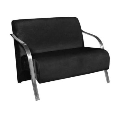 Imagem de Poltrona Vênus Namoradeira Braço Aluminio Sued Preto - D SALLA