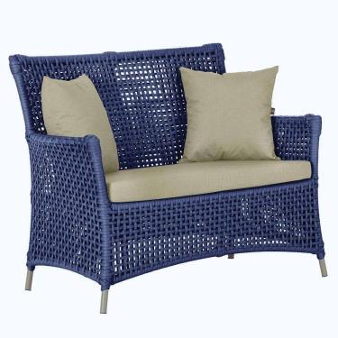 Imagem de 1 Sofá área Externa Igapó Alumínio Fendi Corda Náutica E7 Azul