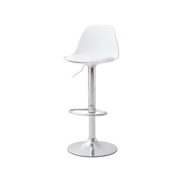 Imagem de Banqueta Eiffel Assento em Polipropileno com Courino Base Madeira com Encosto Altura Fi...