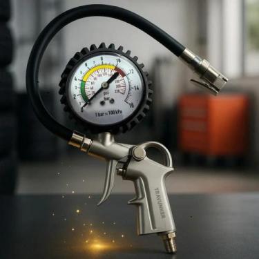 Imagem de Calibrador E Inflador De Pneus Profissional Com Manômetro 22 - Congrat