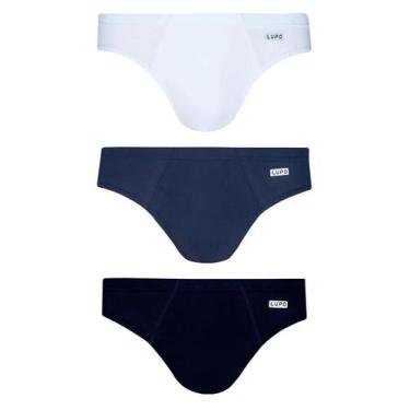 Imagem de Kit/3 Cueca Slip Lupo 00515-089 Masculina Clássica Algodão T. P/GG, GG