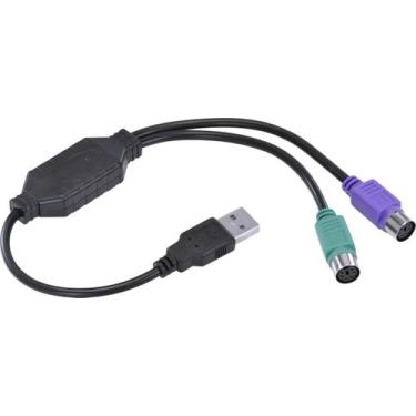 Imagem de Cabo Adaptador PS2 Femea X USB Macho 30 CM - USBPS-2 - Vinik