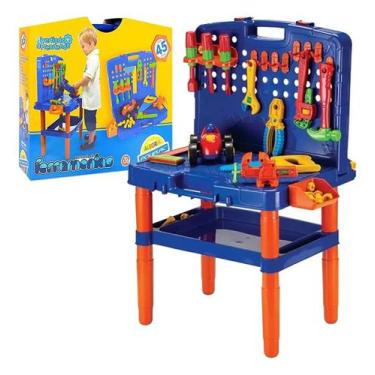 Imagem de Bancada de Ferramentas Infantil Educativo 45 Peças 2 em 1 Poliplac
