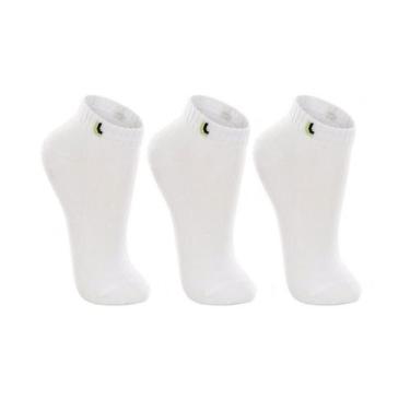 Imagem de Meia infantil Lupo Kids em algodão Kit com 3 pares, Branco, 33 a 36, A