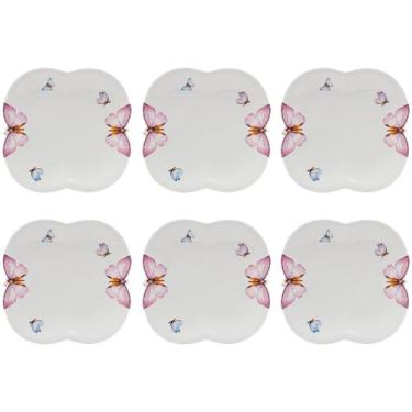 Imagem de Jogo de Pratos Quadrado Porcelana Branco Raso - de Sobremesa Wolff Bor