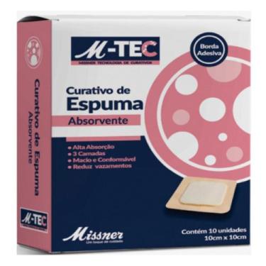 Imagem de Curativo de Espuma Absorvente com Bordas de Silicone 10cm x 10cm Missn