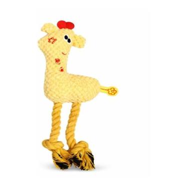 Imagem de Brinquedo Pelúcia Pet Com Corda Com Nó Cães Top Bambi Girafa - PETTBOO