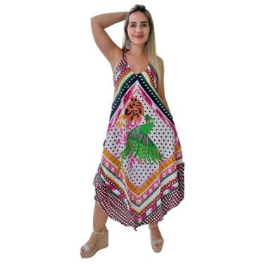 Imagem de Vestido Feminino Indiano Alça Trapézio Plus Size-Cod.5056 - ALÉCI FASH